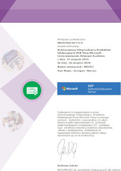 Certyfikat Microsoft Authorized Education Partner 2019
